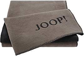 Joop! Plaid Decke Uni Doubleface Taupe-Anthrazit