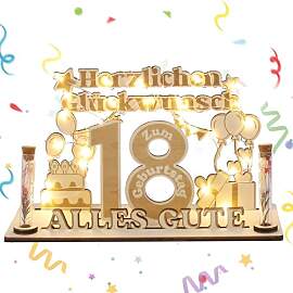 Jostift Geldgeschenk 18. Geburtstag, Holz-Schild