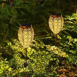 JOYCREATOR Metall Solarlampen für Außen Garten 2 