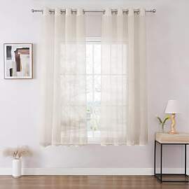 Joydeco Gardinen mit Ösen Transparente 2er Set,