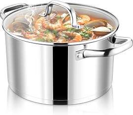 Joyfair 20cm Kochtopf, 3-Lagiger Boden Edelstahl