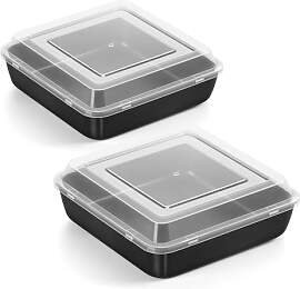 Joyfair Quadratische Kuchenform 2er Set, Edelstahl 