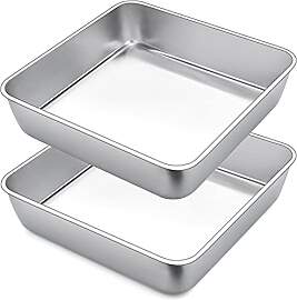 Joyfair Quadratische Kuchenform, Edelstahl Brownie 