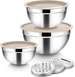Joyfair Rührschüssel Set, 3 Stück Edelstahl
