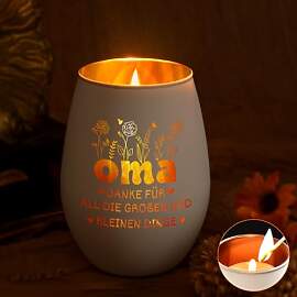 Joymaking Windlichter mit Gravur für Oma, Oma