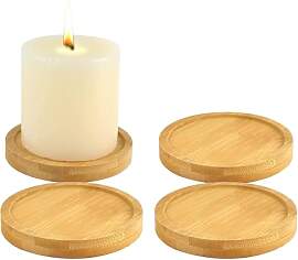 JOZMMZEOOA Kerzenteller Holz,4 Stücke