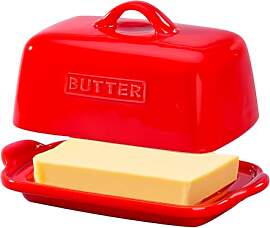 JSHKY Butterdose Keramik mit Deckel, Butterdose