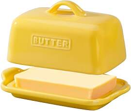 JSHKY Butterdose Keramik mit Deckel, Butterdose
