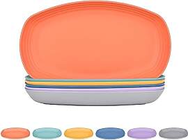 JSYMJSY Teller Set Kunststoff, 6Teilig 29.5cm Oval 