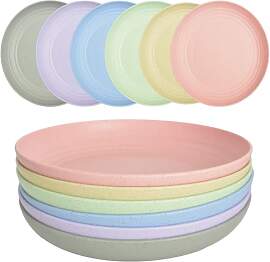 JSYMJSY Tiefe Teller Set, 6Teilig 25cm Groß