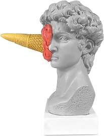 JTZXJJX 16,3 cm Eiscreme David Kopf Harz Skulptur