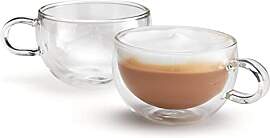 JUDGE Cappuccino Tassen aus Glas, 2 Doppelwandige