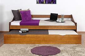 Jugendbett / Funktionsbett Kiefer massiv Vollholz