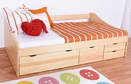 Jugendbett / Funktionsbett Kiefer massiv Vollholz