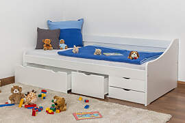 Jugendbett / Funktionsbett Kiefer massiv Vollholz