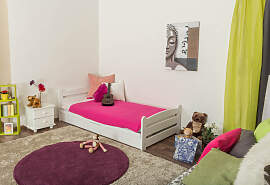 Jugendbett / Funktionsbett Kiefer massiv Vollholz