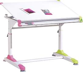 Jugendschreibtisch ca. 100x66 cm Weiß/Pink/Grün