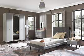 Jugendzimmer-Set Luna in Grau 5-Teilig