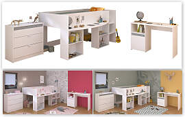 Jugendzimmer-Set PARISOT, weiß, B:132cm H:104cm