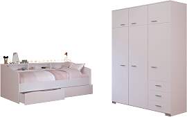 Jugendzimmer-Set PARISOT, weiß, T:203cm,