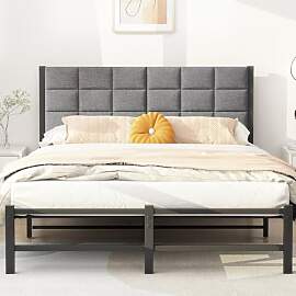 JUISSANO Bett 140x200 mit Lattenrost,Metallbett