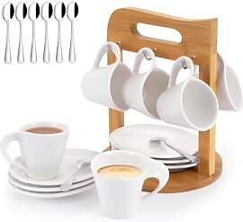JUJOYBD Espressotassen Set mit Holz