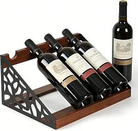 JUJOYBD Industrielles Weinregal für 4 Flaschen,