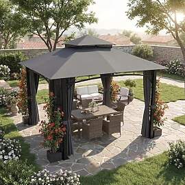 JUMMICO 3,3x3,3m Eisen Garten Pavillon mit
