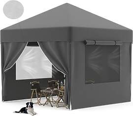 JUMMICO 3x3m Faltpavillon mit Insektenschutz & 