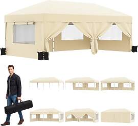 JUMMICO 3x6m Faltpavillon mit Insektenschutz & 
