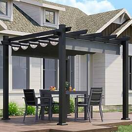 JUMMICO Aluminium Pavillon, 3 × 3 m, verstellbare 