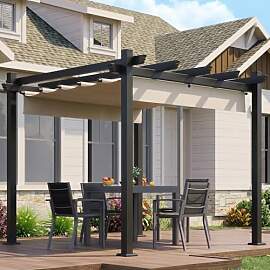 JUMMICO Aluminium Pavillon, 3x3m mit verstellbarem 