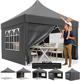 JUMMICO Faltpavillon 3x3 mit Hoher Spitze, um 60%