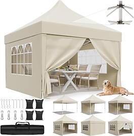 JUMMICO Faltpavillon 3x3 mit Hoher Spitze, um 60%