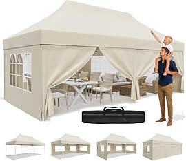JUMMICO Faltpavillon 3x6 mit Hoher Spitze, um 60%