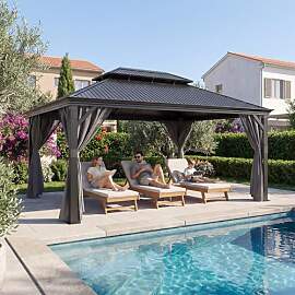 JUMMICO Pavillon 3,65 x 4,85 m Wasserdicht Stabil