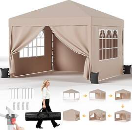 JUMMICO Pavillon 3x3 Wasserdicht Stabil Winterfest 