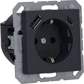 Jung A1520-15CAANM SCHUKO-Steckdose mit USB Typ AC 