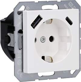 Jung A1520-15CAWW SCHUKO-Steckdose mit USB Typ AC