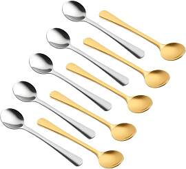 JUNJIEFU 10 Stück Gold/Silber Edelstahl