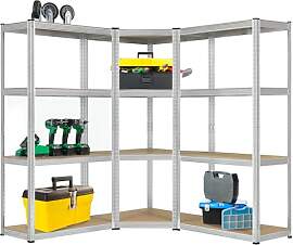 Juskys 3er Metall Regalsystem Easy - 1 Eckregal