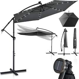 Juskys Ampelschirm Brazil 300 cm LED Beleuchtung