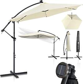 Juskys Ampelschirm Brazil 350 cm LED Beleuchtung