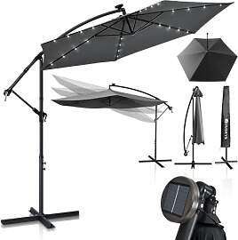 Juskys Ampelschirm Brazil 350 cm LED Beleuchtung