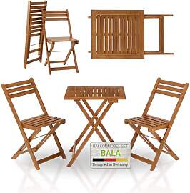 Juskys Balkonmöbel Set Bala - Sitzgruppe 3 teilig 