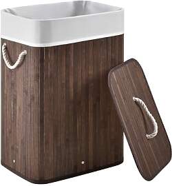 Juskys Bambus Wäschekorb Curly Braun 72L -