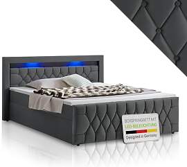 Juskys Boxspringbett Leona 140x200 cm - Bett mit