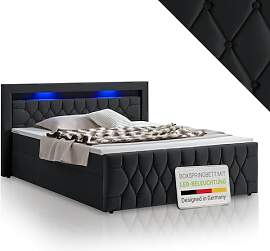 Juskys Boxspringbett Leona 180x200 cm - Bett mit