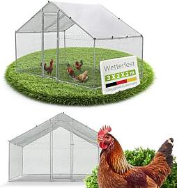 Juskys Freilaufgehege 3x2x2m - Hühnerstall aus