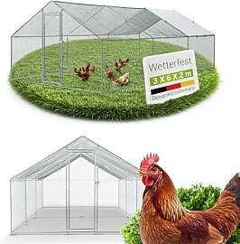 Juskys Freilaufgehege 3x6x2m - Hühnerstall aus